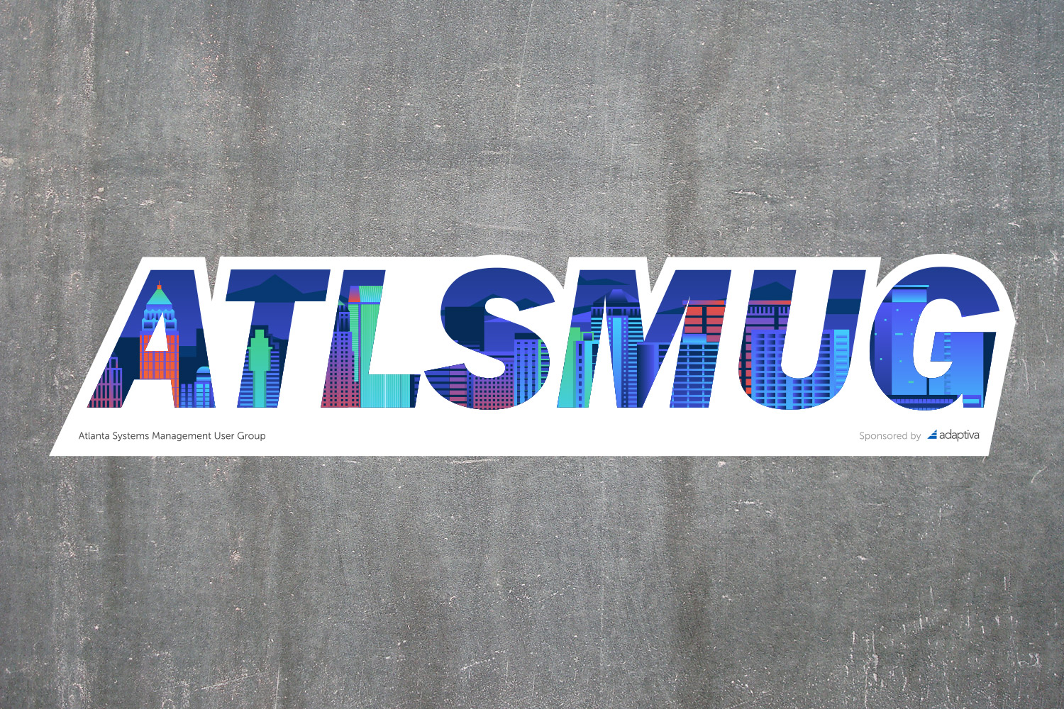 Illustration of Atlanta skyline for sticker for user group event