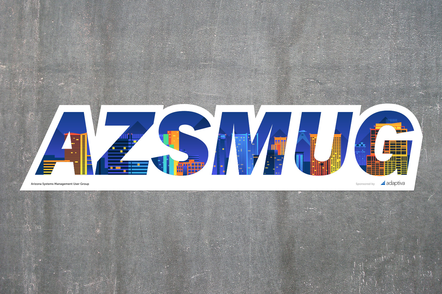 Illustration of Phoenix skyline for sticker for user group event