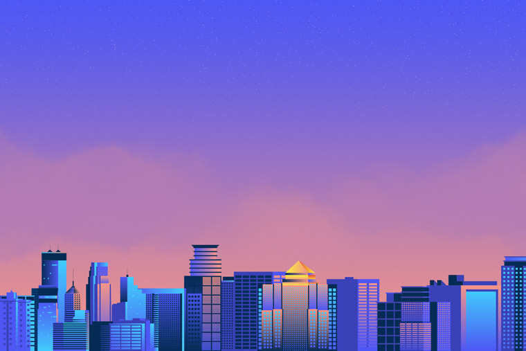 Illustration of Minneapolis skyline for user group event